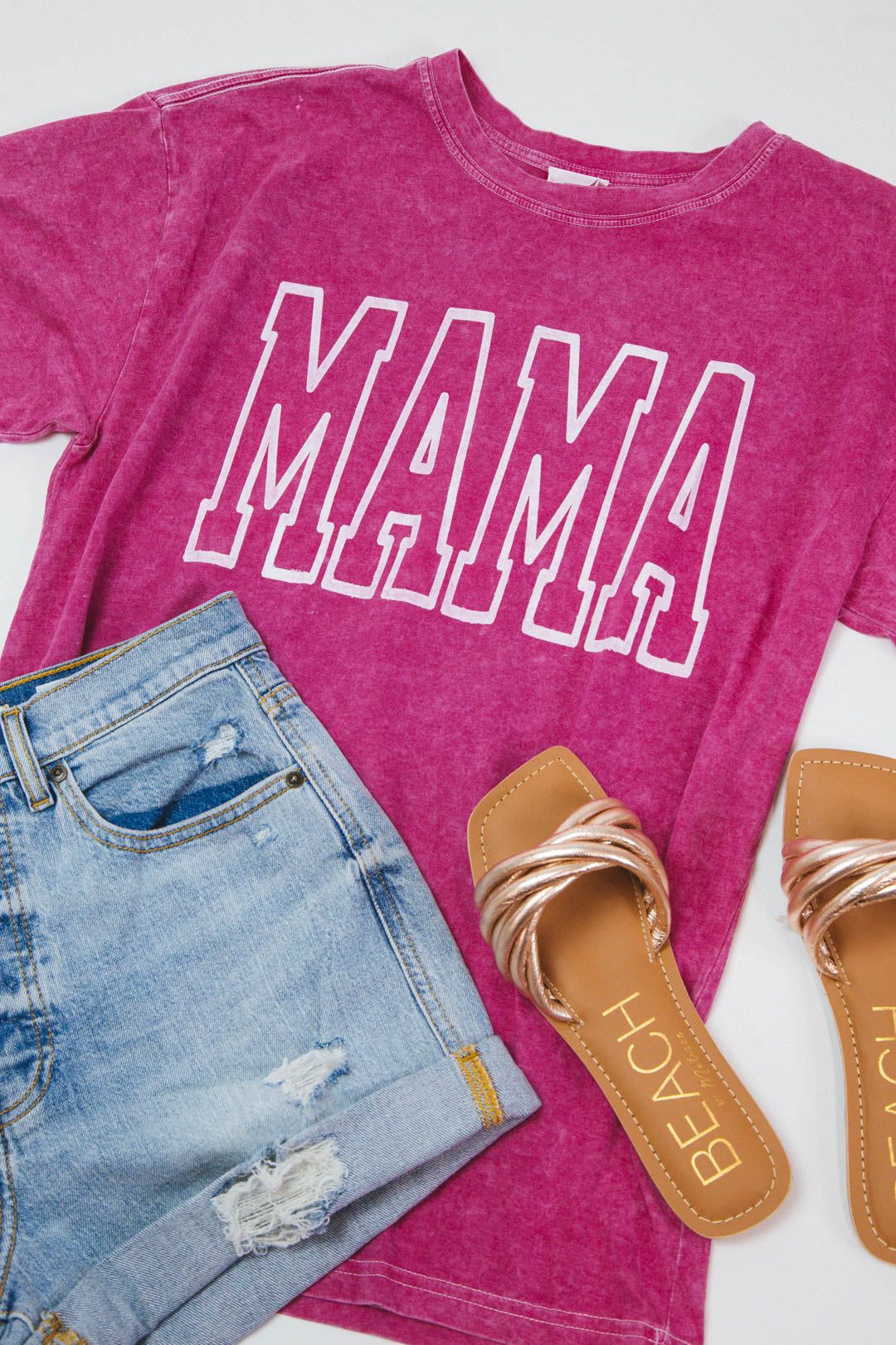 Mama Mineral Washed Graphic Tee, Hot Pink sold by North & Main Clothing Company product image thumbnail 11