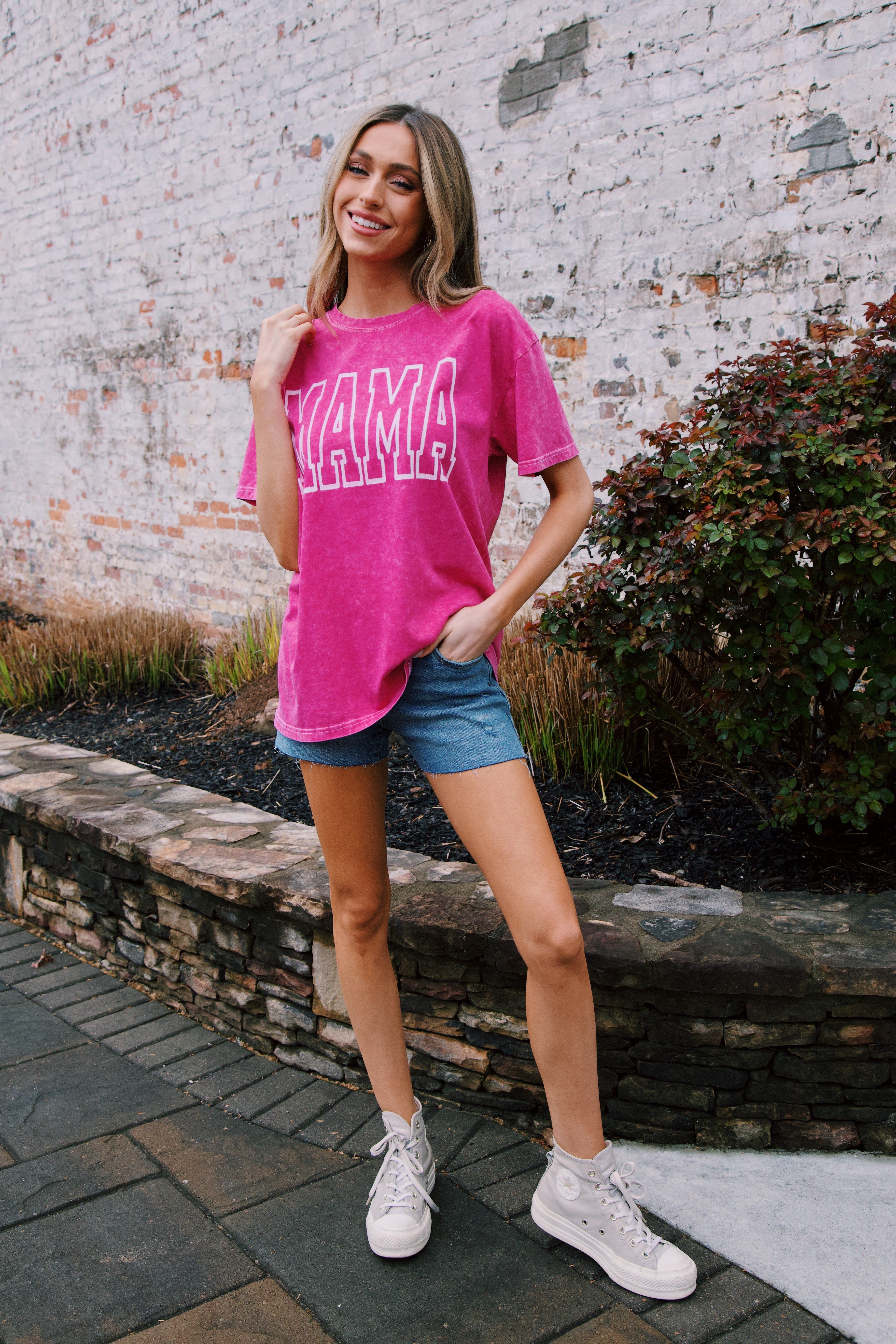 Mama Mineral Washed Graphic Tee, Hot Pink sold by North & Main Clothing Company product image thumbnail 8