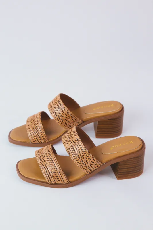 Intermix Heel, Cognac Raffia sold by North & Main Clothing Company