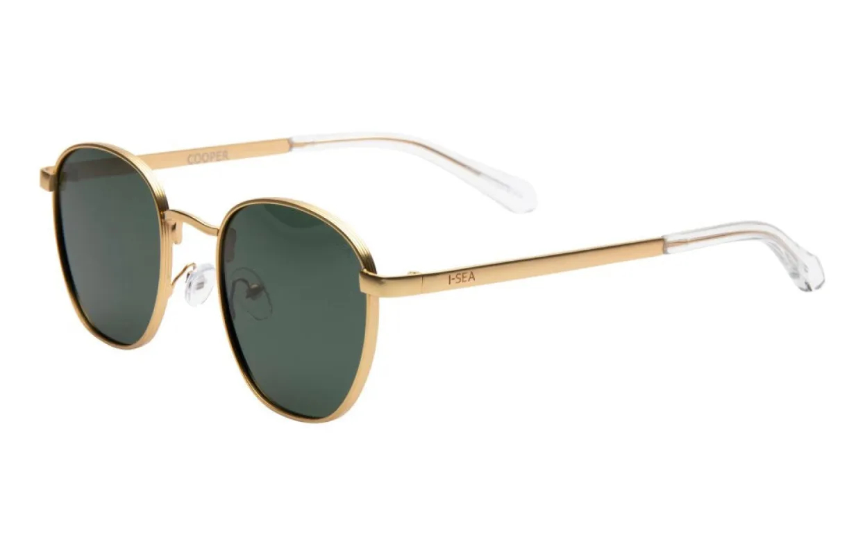 Cooper Polarized Sunglasses, Gold Green | I-SEA sold by North & Main Clothing Company
