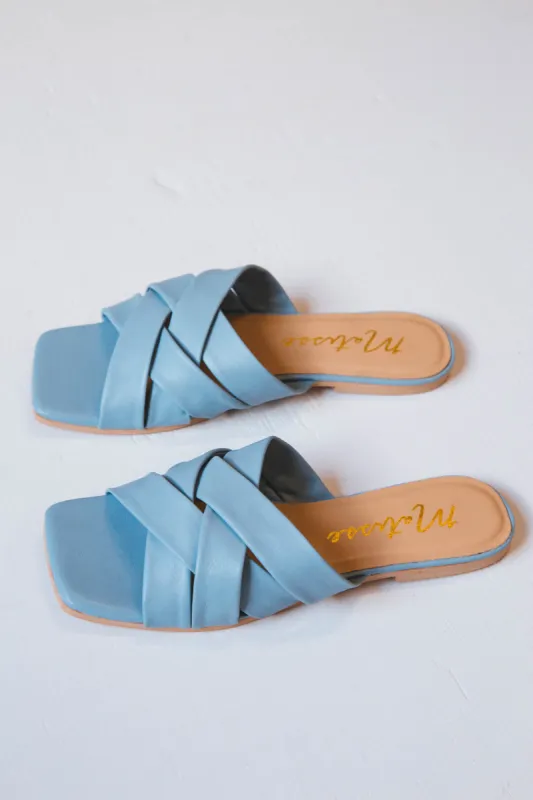 Pressure Crisscross Sandal, Sky | Matisse sold by North & Main Clothing Company