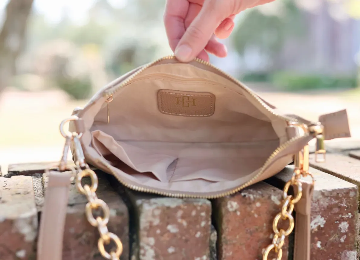 Joan Faux Leather Crossbody, Taupe sold by North & Main Clothing Company product image thumbnail 4