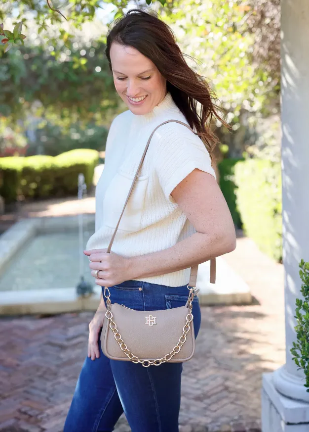 Joan Faux Leather Crossbody, Taupe sold by North & Main Clothing Company product image thumbnail 3