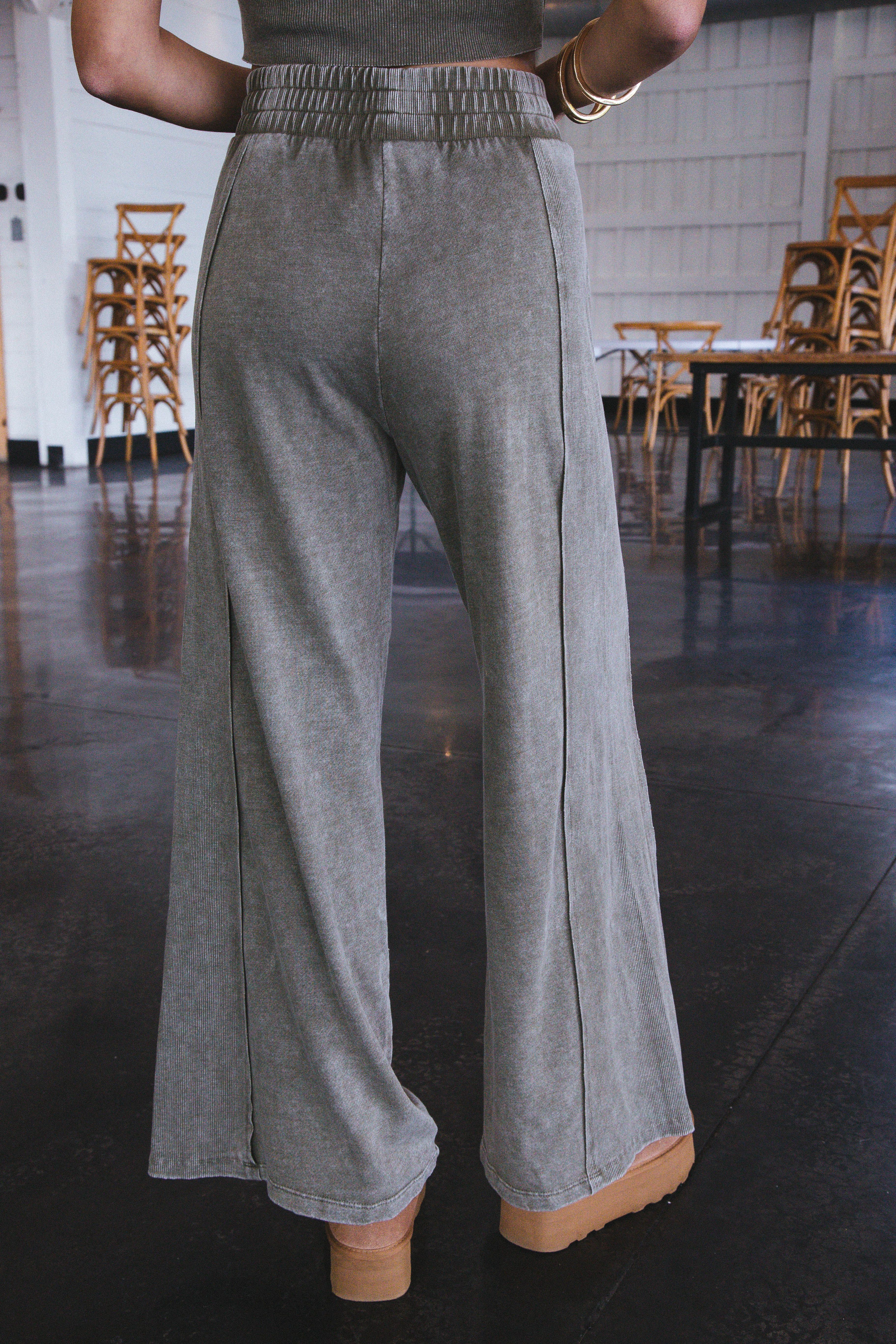 Hannah Wide Leg Pants, Olive sold by North & Main Clothing Company product image thumbnail 3