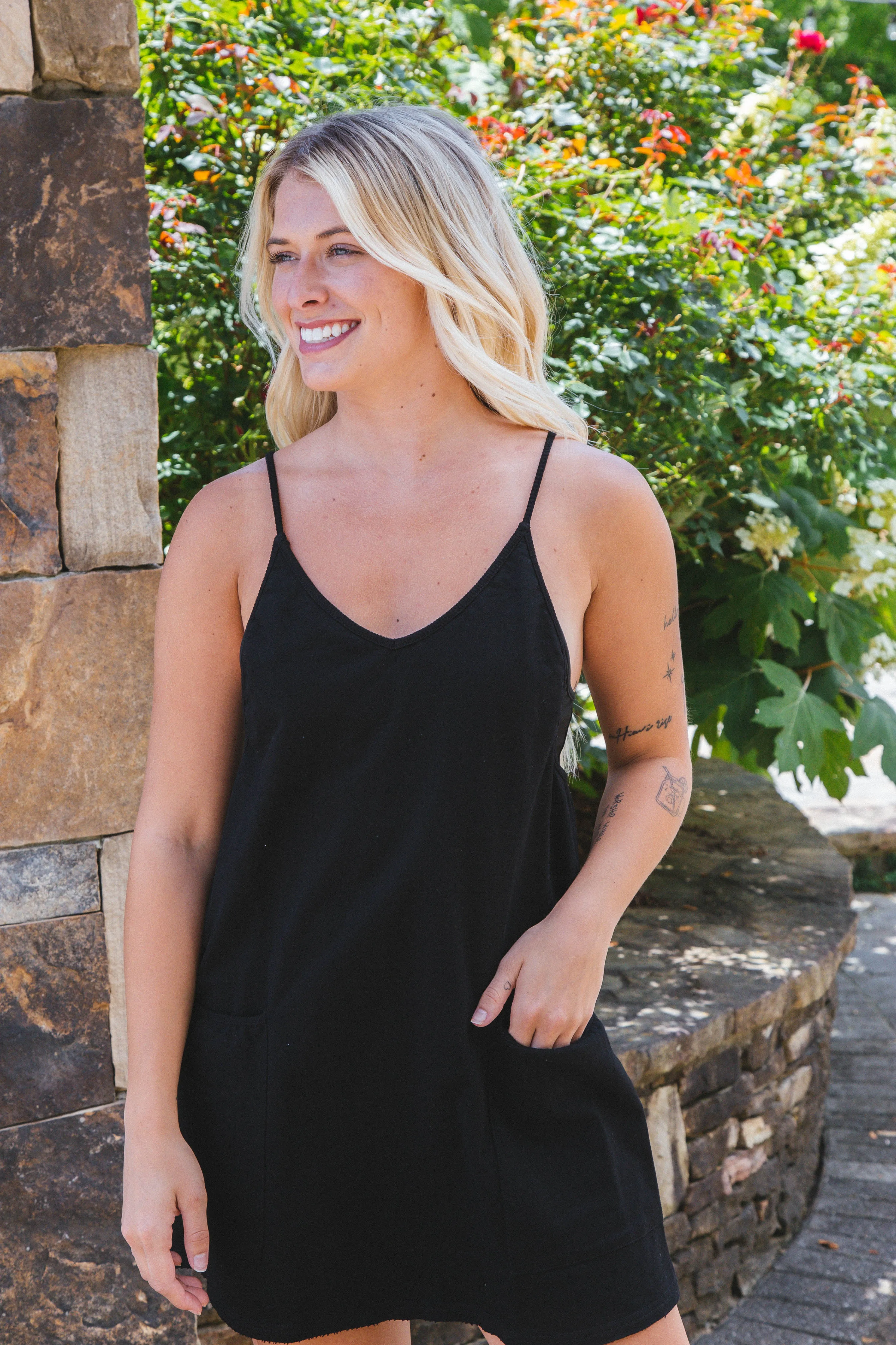 Giselle Sporty Mini Dress, Black sold by North & Main Clothing Company