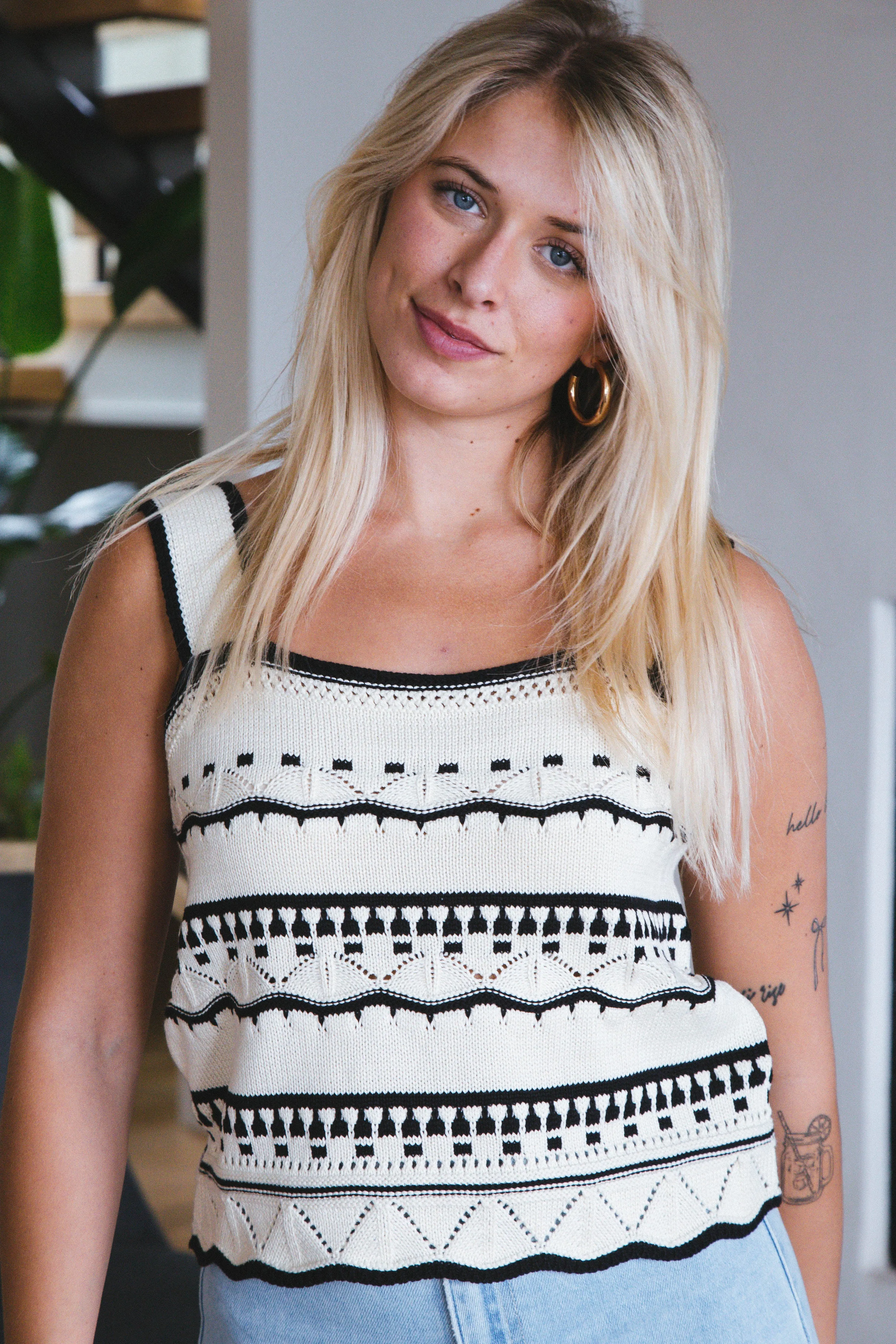 Molly Crochet Knit Crop Top, Cream sold by North & Main Clothing Company product image thumbnail 5