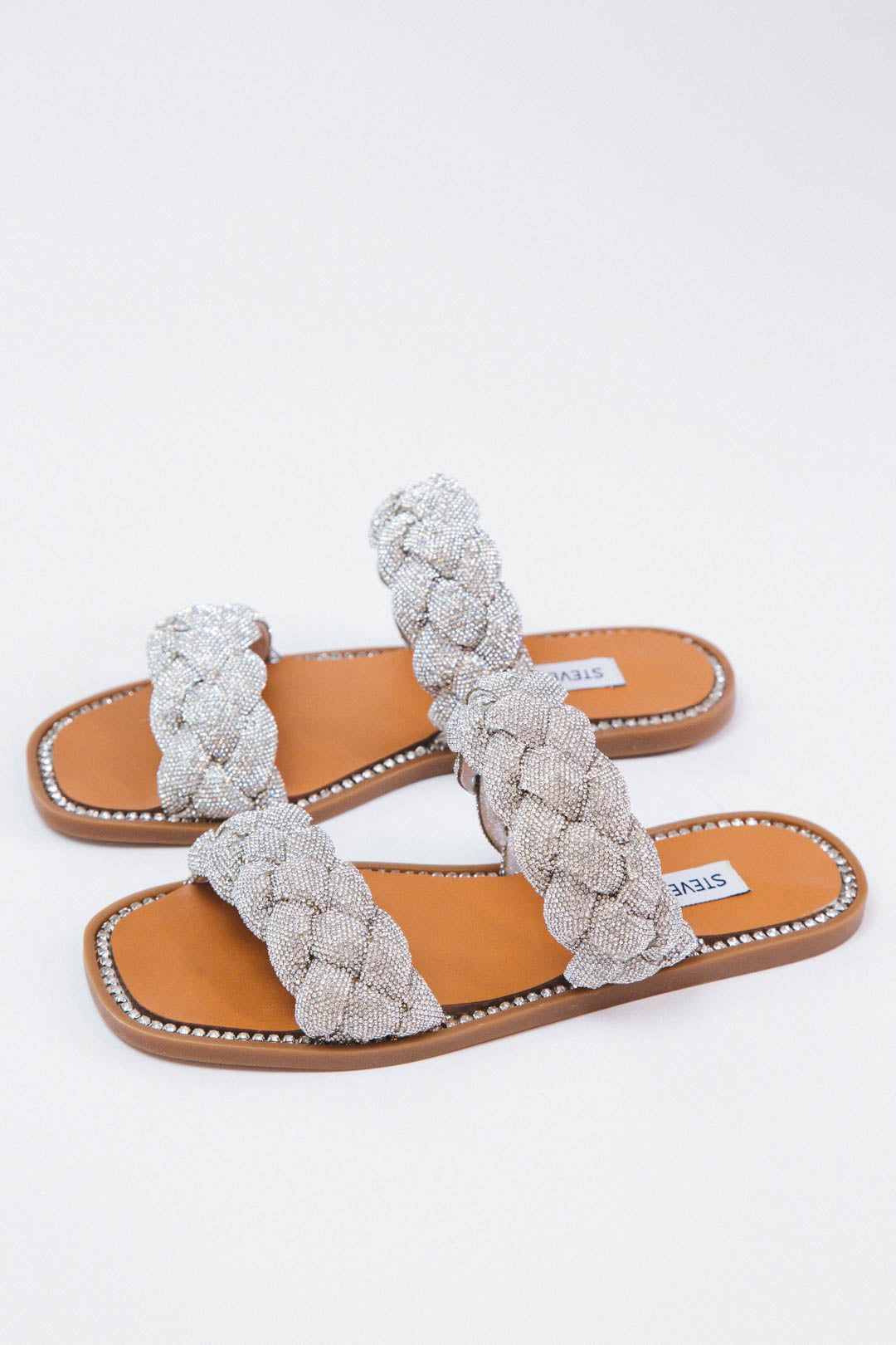 Newbie Braided Sandal, Rhinestone | Steve Madden sold by North & Main Clothing Company