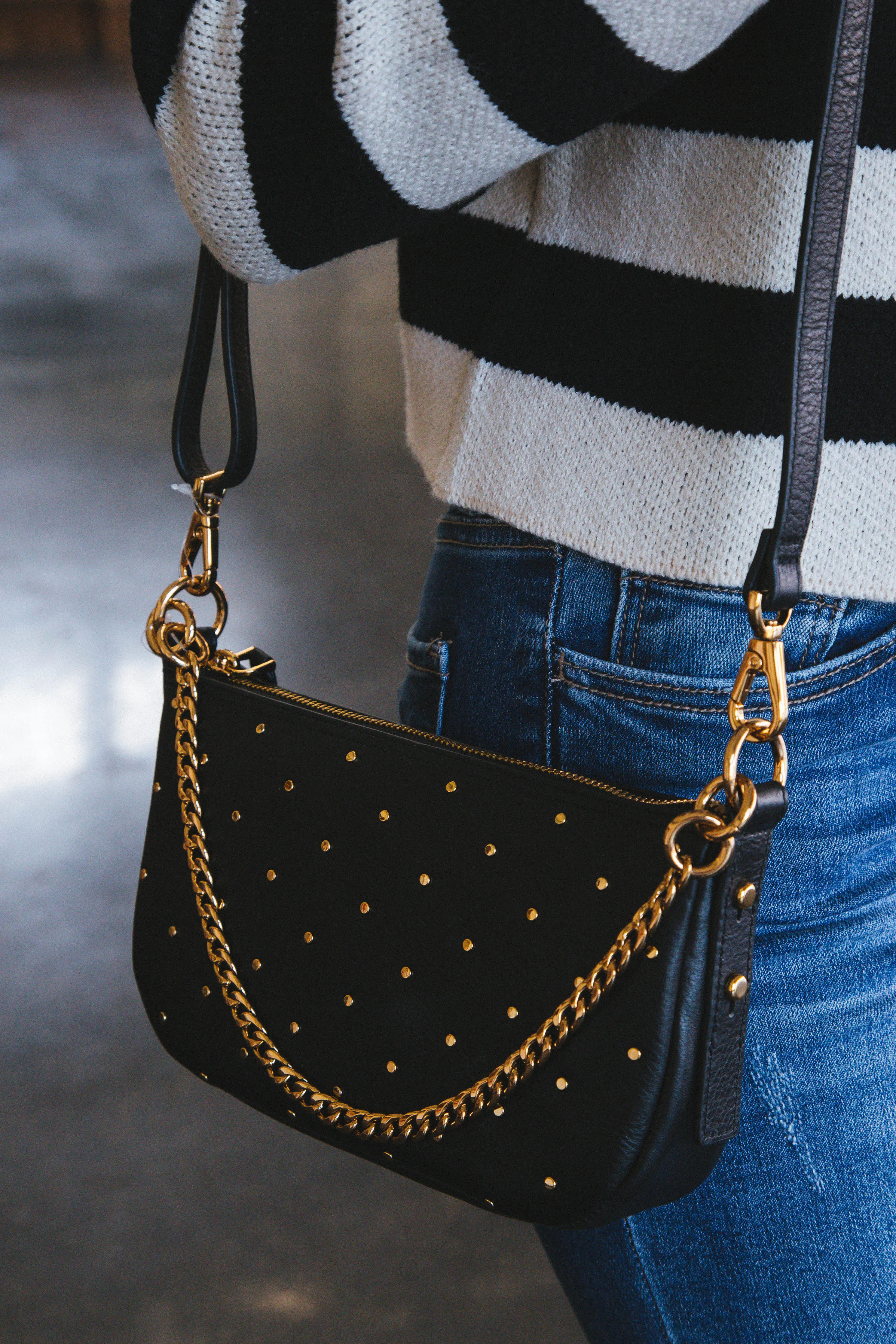 Jolie Studded Baguette, Black | FOSSIL sold by North & Main Clothing Company