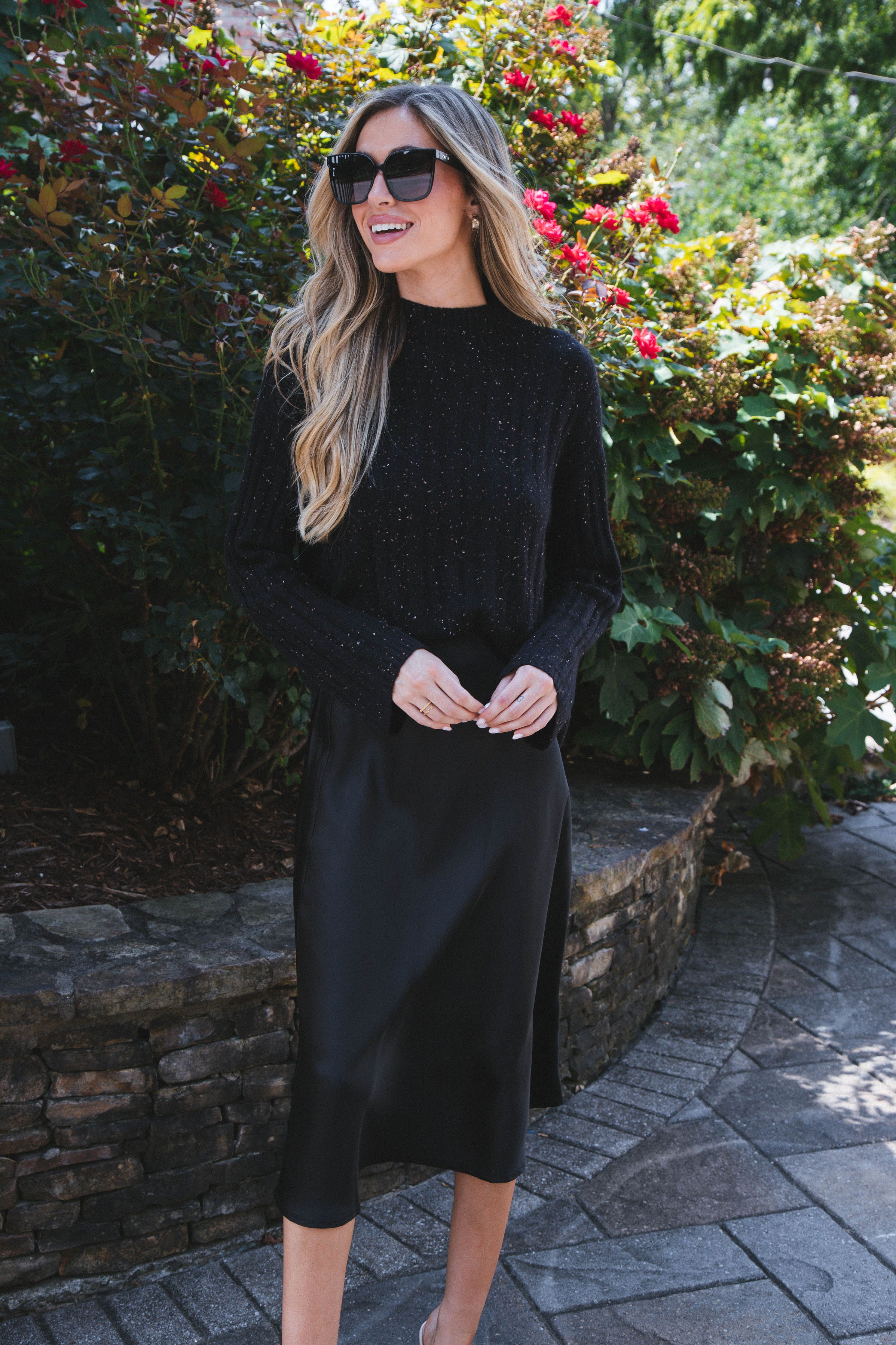 Rome Speckled Knit Sweater, Black Multi sold by North & Main Clothing Company product image thumbnail 4