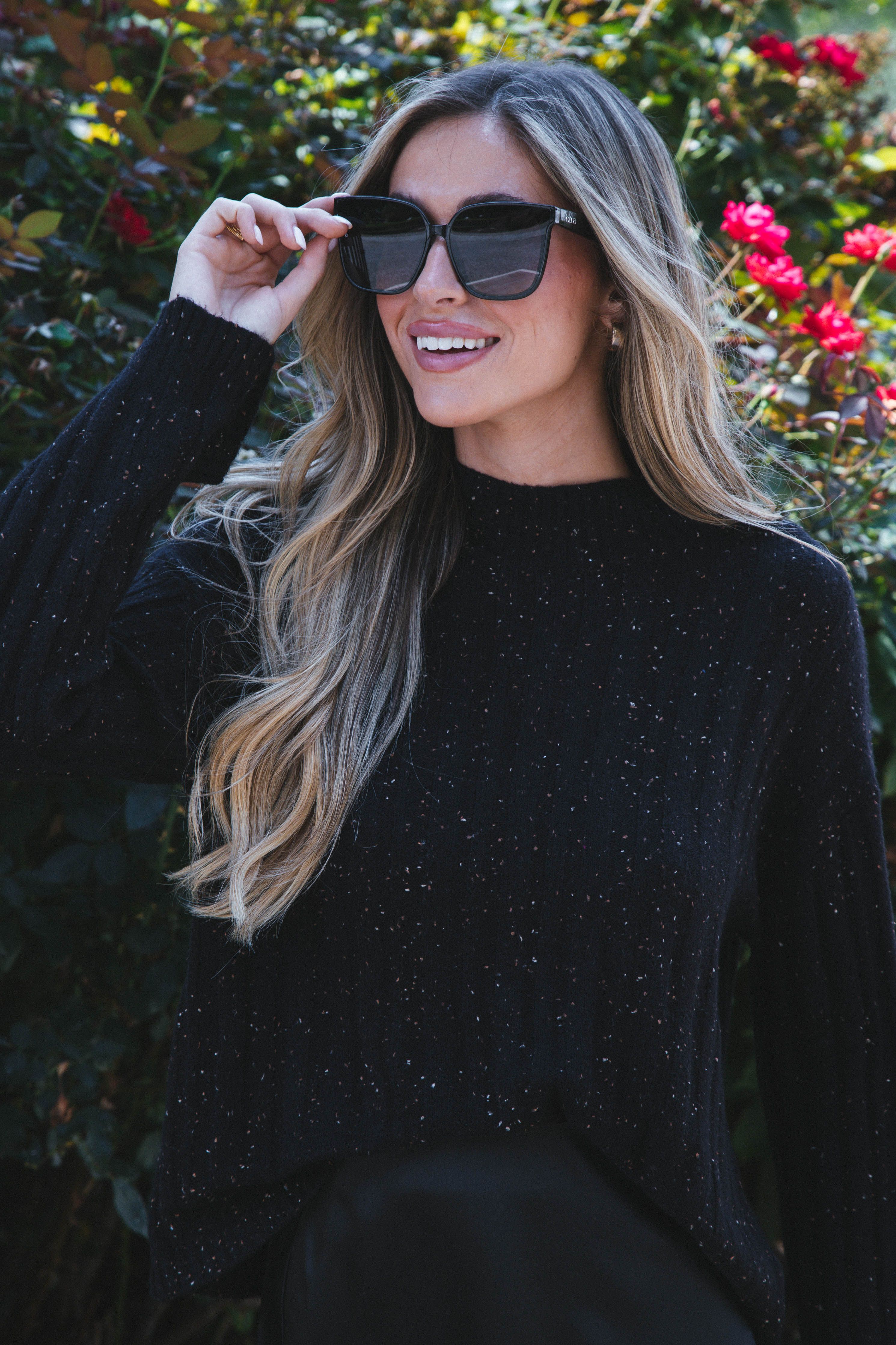 Rome Speckled Knit Sweater, Black Multi sold by North & Main Clothing Company product image thumbnail 5