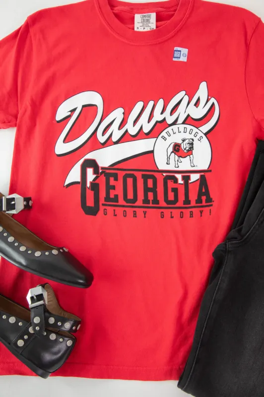 Dawgs Script Tee, Red | Charlie Southern sold by North & Main Clothing Company