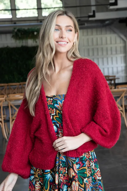 Marley Dolman Sleeve Cardigan, Red | Sadie & Sage sold by North & Main Clothing Company