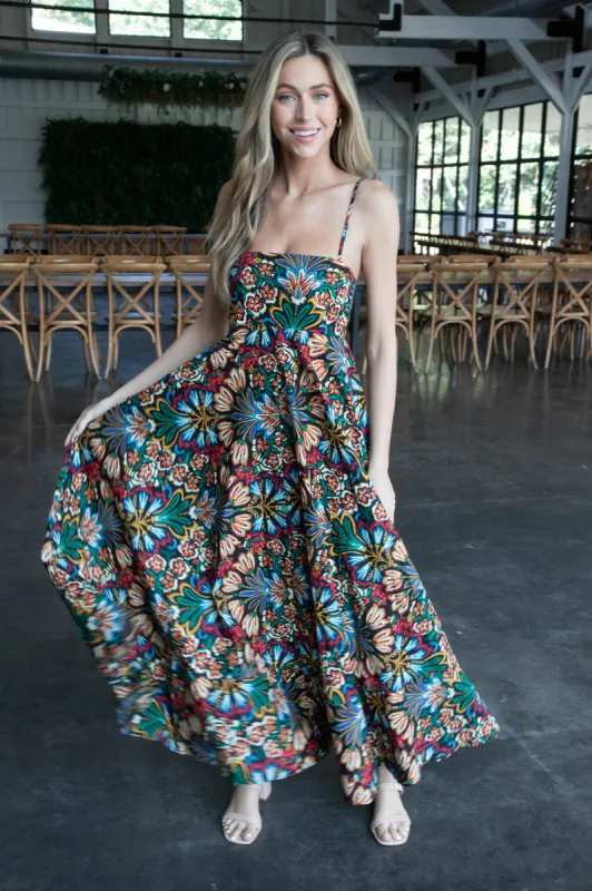 Rayna Printed Maxi Dress, Black Multi sold by North & Main Clothing Company