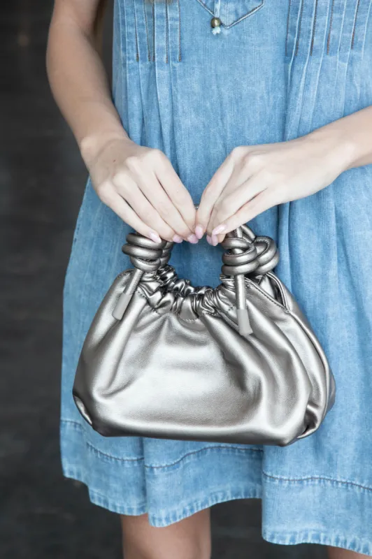 Janessa Slouchy Knot Bag, Bronze sold by North & Main Clothing Company