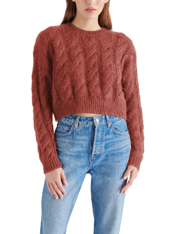 Ceronne Cable Knit Sweater, Baked Apple | Steve Madden sold by North & Main Clothing Company