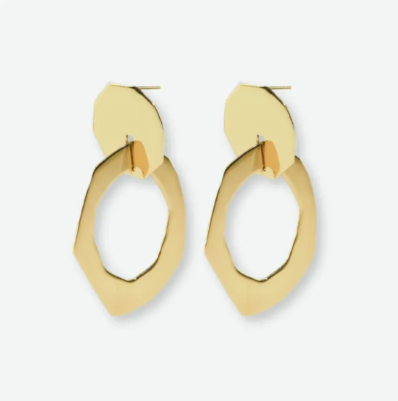 Ginger Abstract Door Knocker Earrings | Ink + Alloy made by North & Main Clothing Company