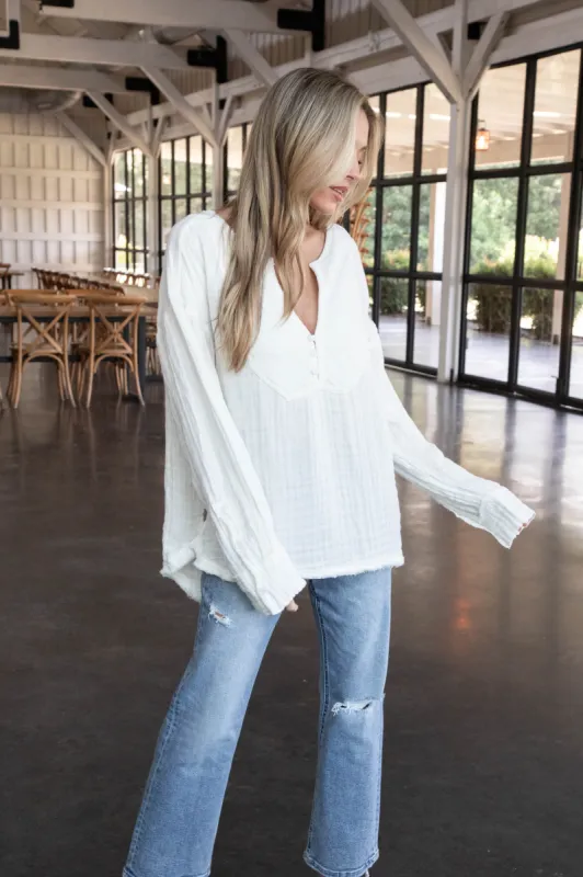 Easy Sunday Top, Optic White | Free People sold by North & Main Clothing Company