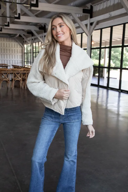 McKayla Quilted Jacket, Light Taupe sold by North & Main Clothing Company