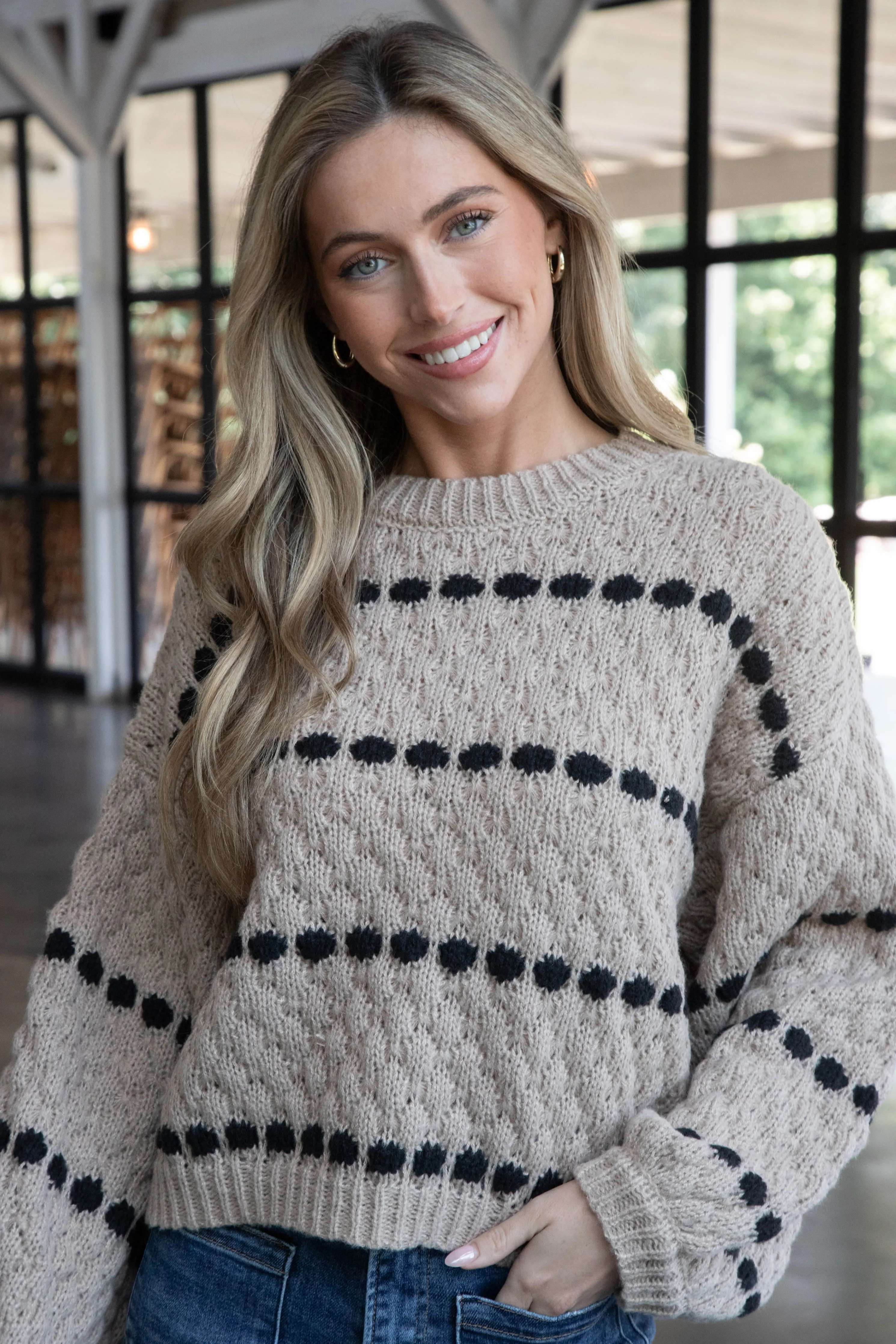 Ann Chunky Balloon Sleeve Sweater, Khaki sold by North & Main Clothing Company product image thumbnail 5