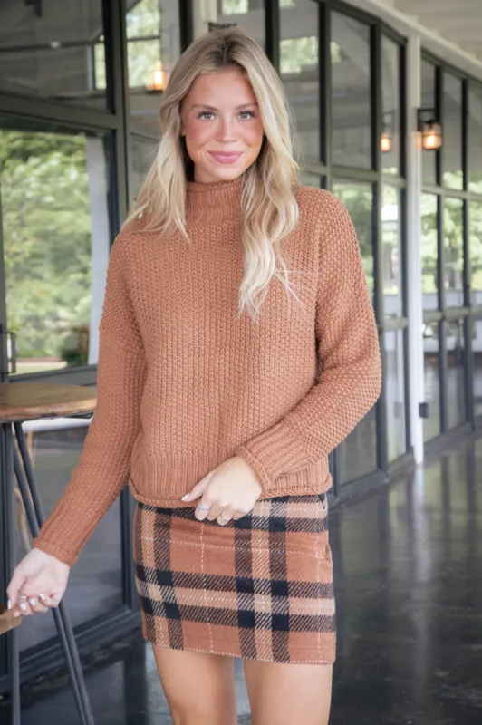 Toni Turtleneck Sweater, Cinnamon made by She and Sky