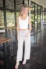 Kaila Line Detail Top, Off White sold by North & Main Clothing Company