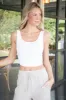 Kaila Line Detail Top, Off White sold by North & Main Clothing Company