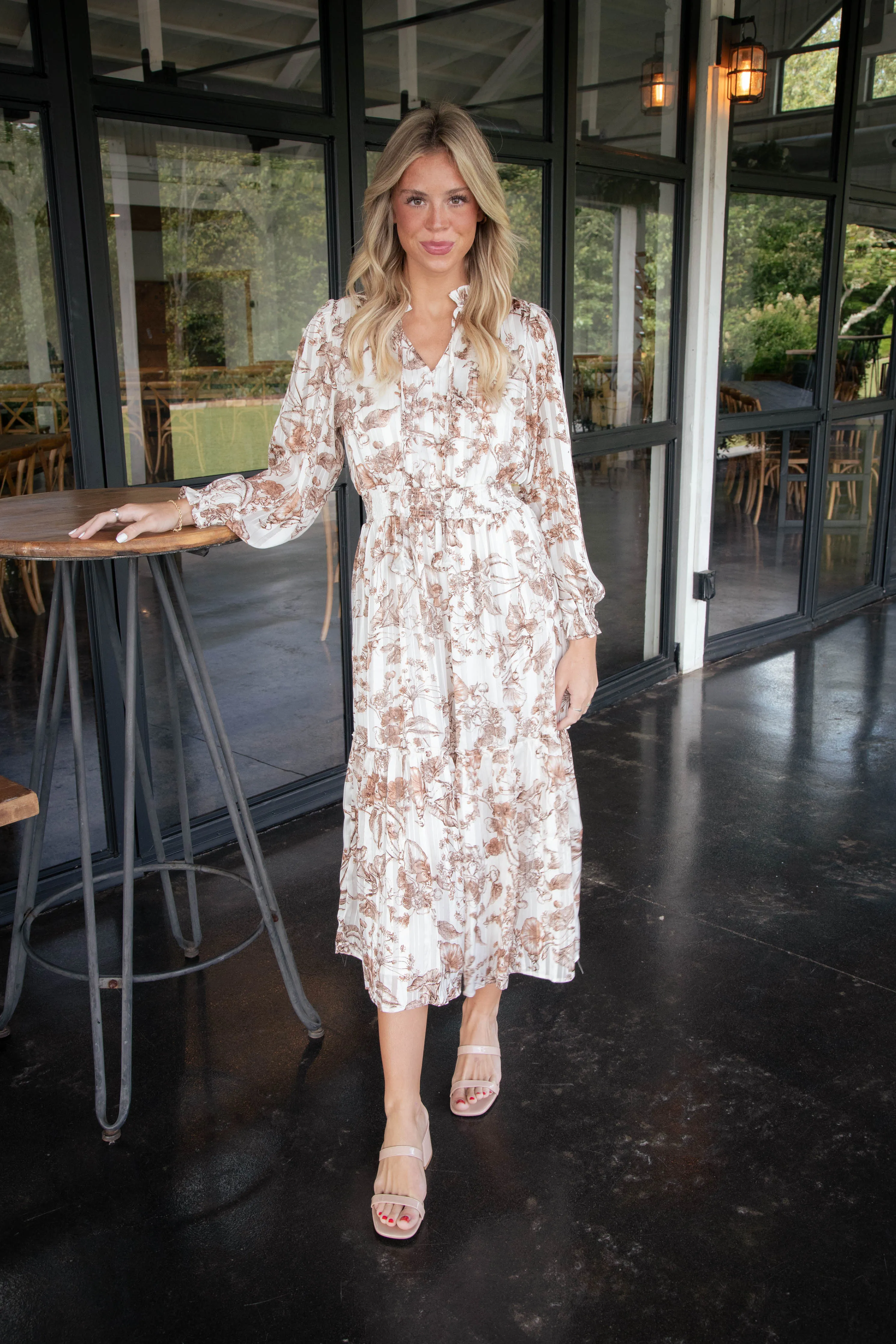 Emmalee Smock Waisted Maxi Dress, Brown sold by North & Main Clothing Company product image thumbnail 3