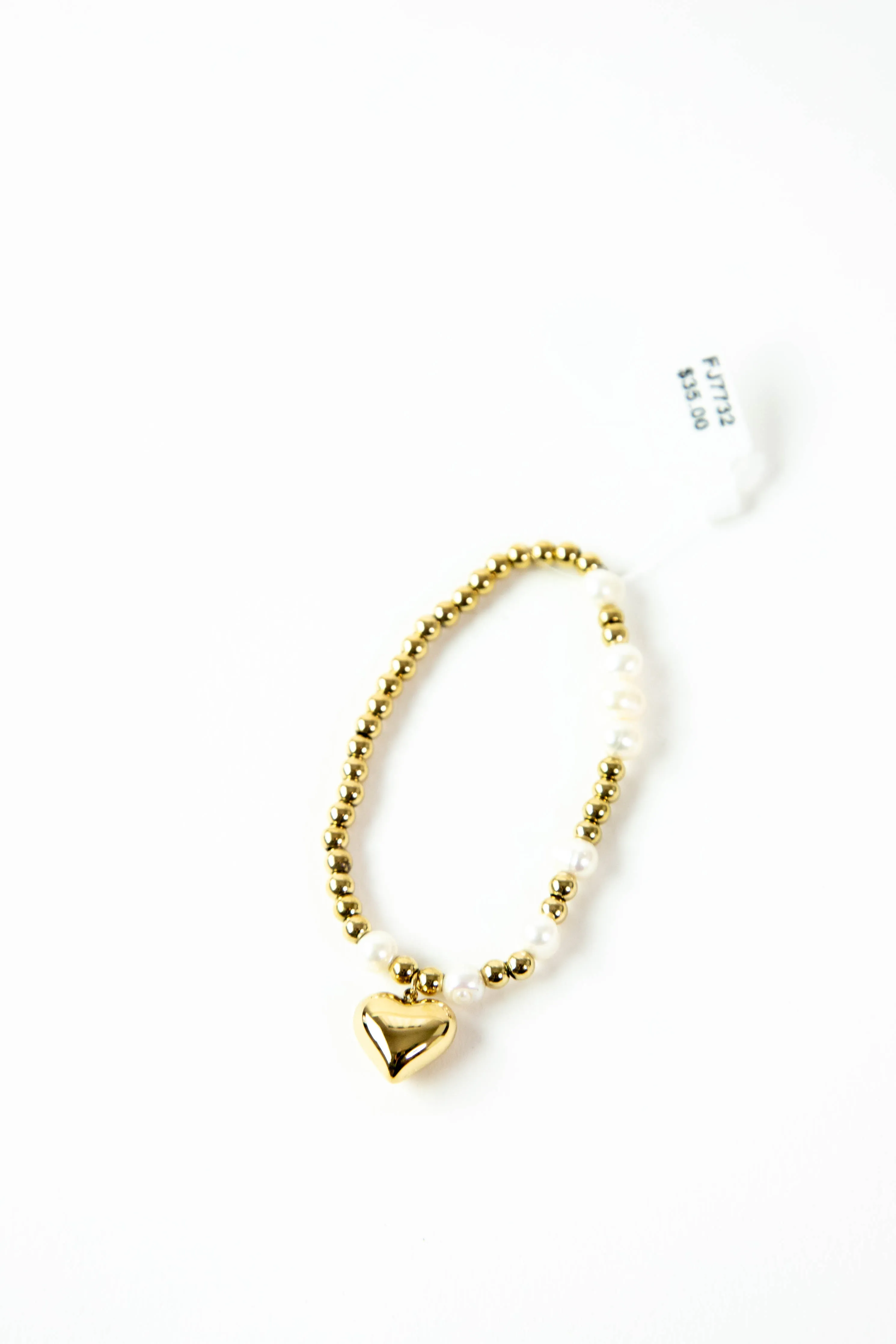 Ann Stretch Pearl Bracelet, Gold | BRACHA sold by North & Main Clothing Company