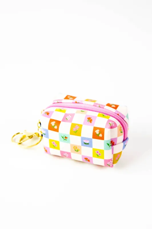 Checkerboard Blooms Key Chain Pouch sold by North & Main Clothing Company