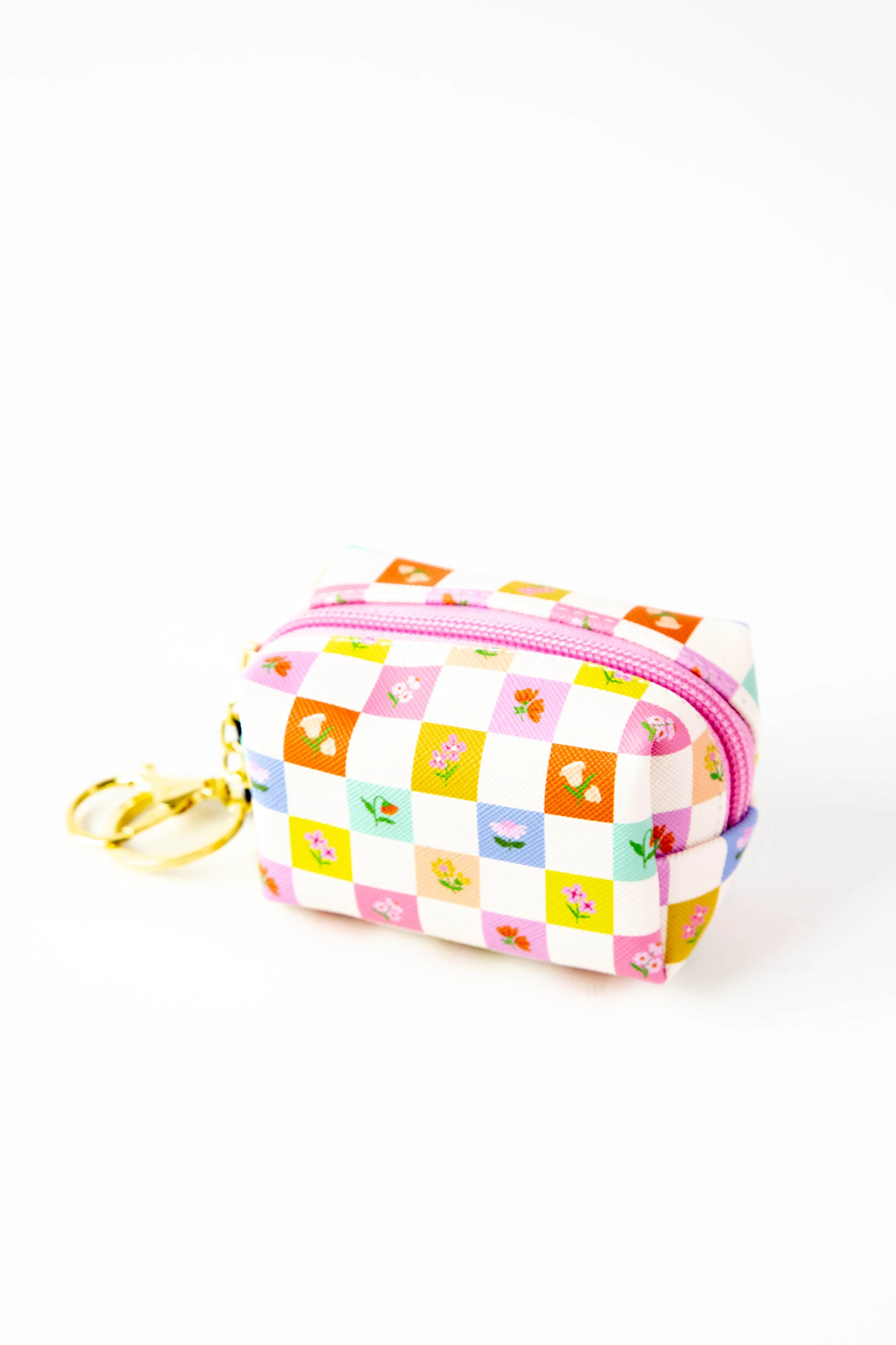 Checkerboard Blooms Key Chain Pouch sold by North & Main Clothing Company