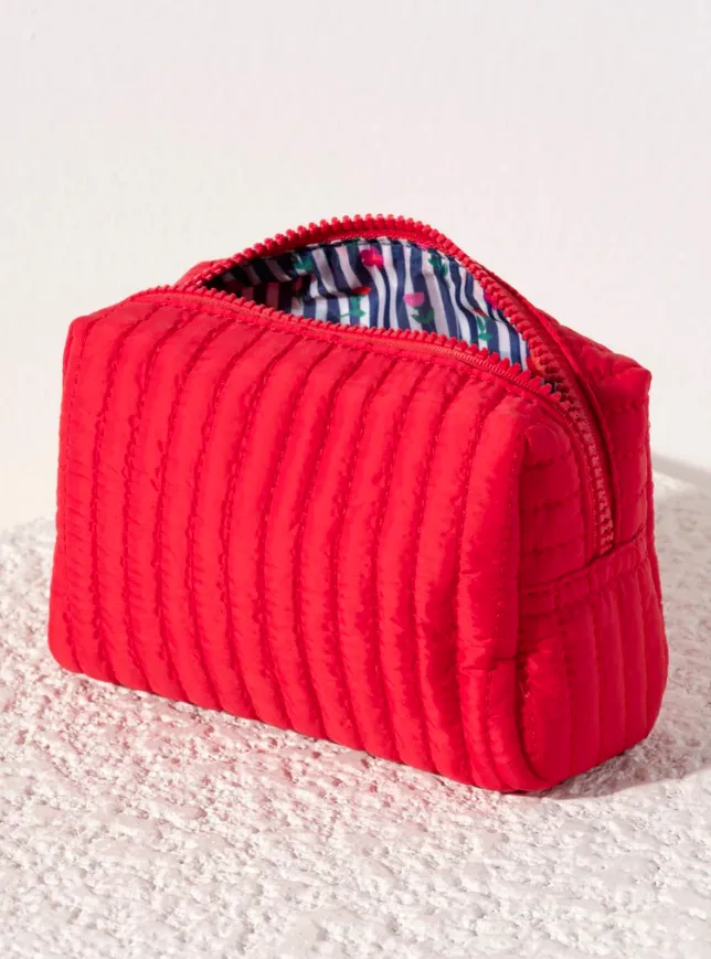 Ezra Small Boxy Cosmetic Pouch, Red sold by North & Main Clothing Company product image thumbnail 2