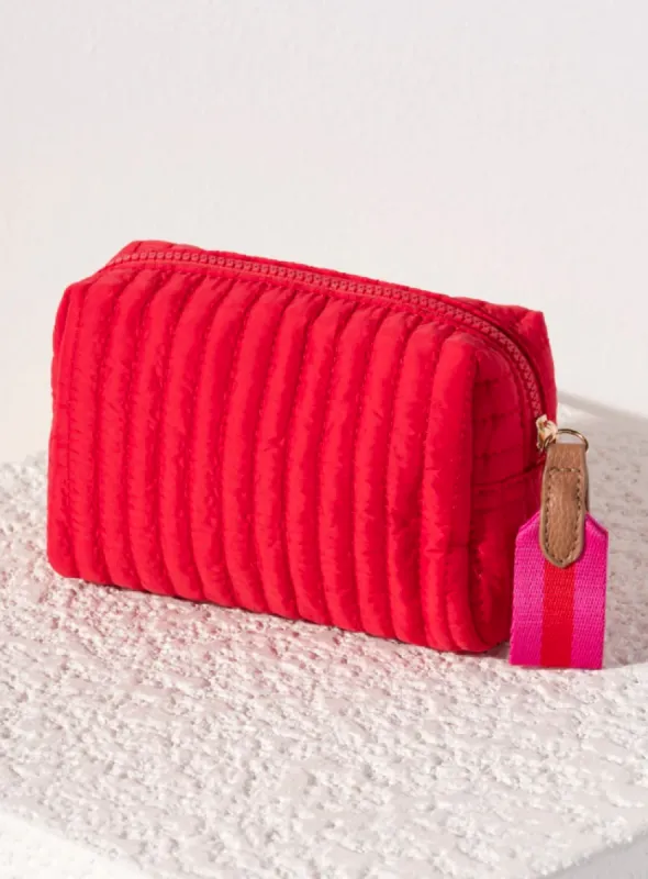 Ezra Small Boxy Cosmetic Pouch, Red sold by North & Main Clothing Company