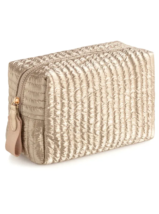 Logan Large Boxy Cosmetic Pouch, Gold sold by North & Main Clothing Company product image thumbnail 2