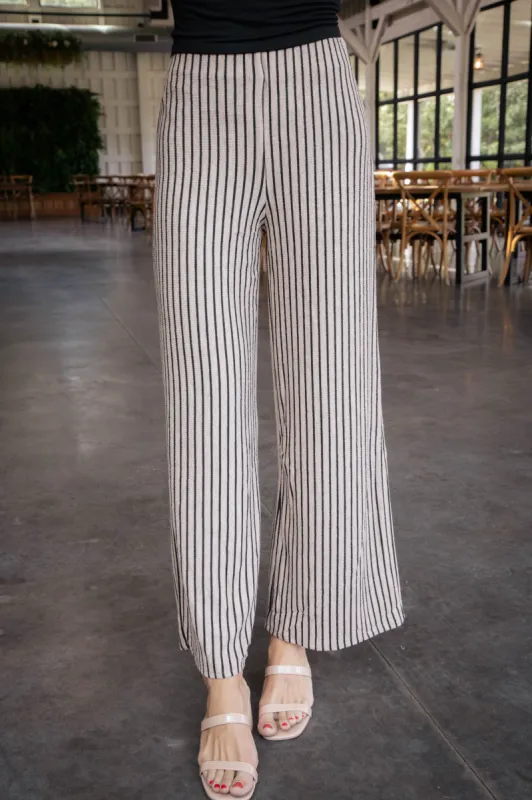 Alondra Striped Pants, Mocha sold by North & Main Clothing Company