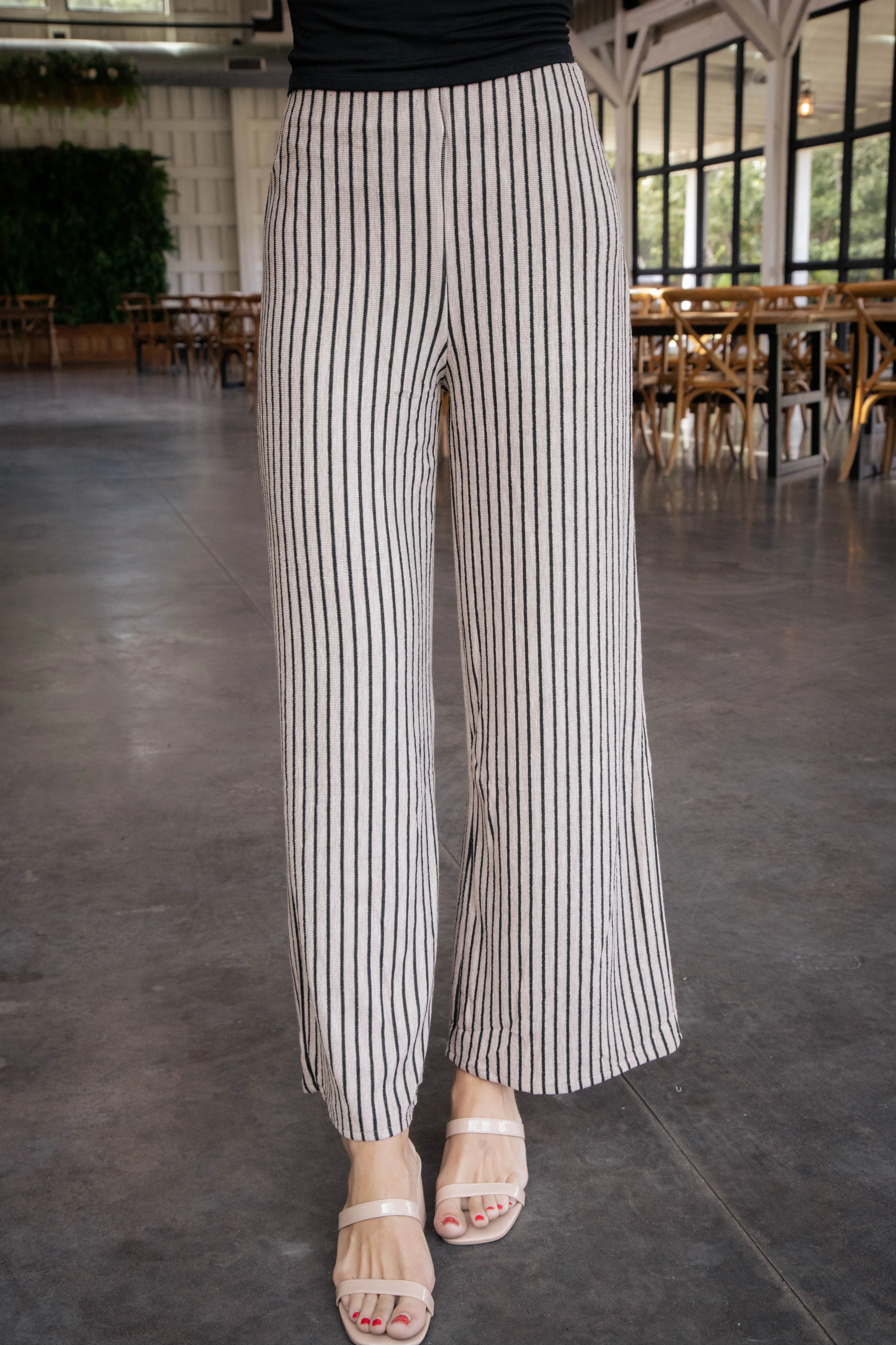 Alondra Striped Pants, Mocha sold by North & Main Clothing Company