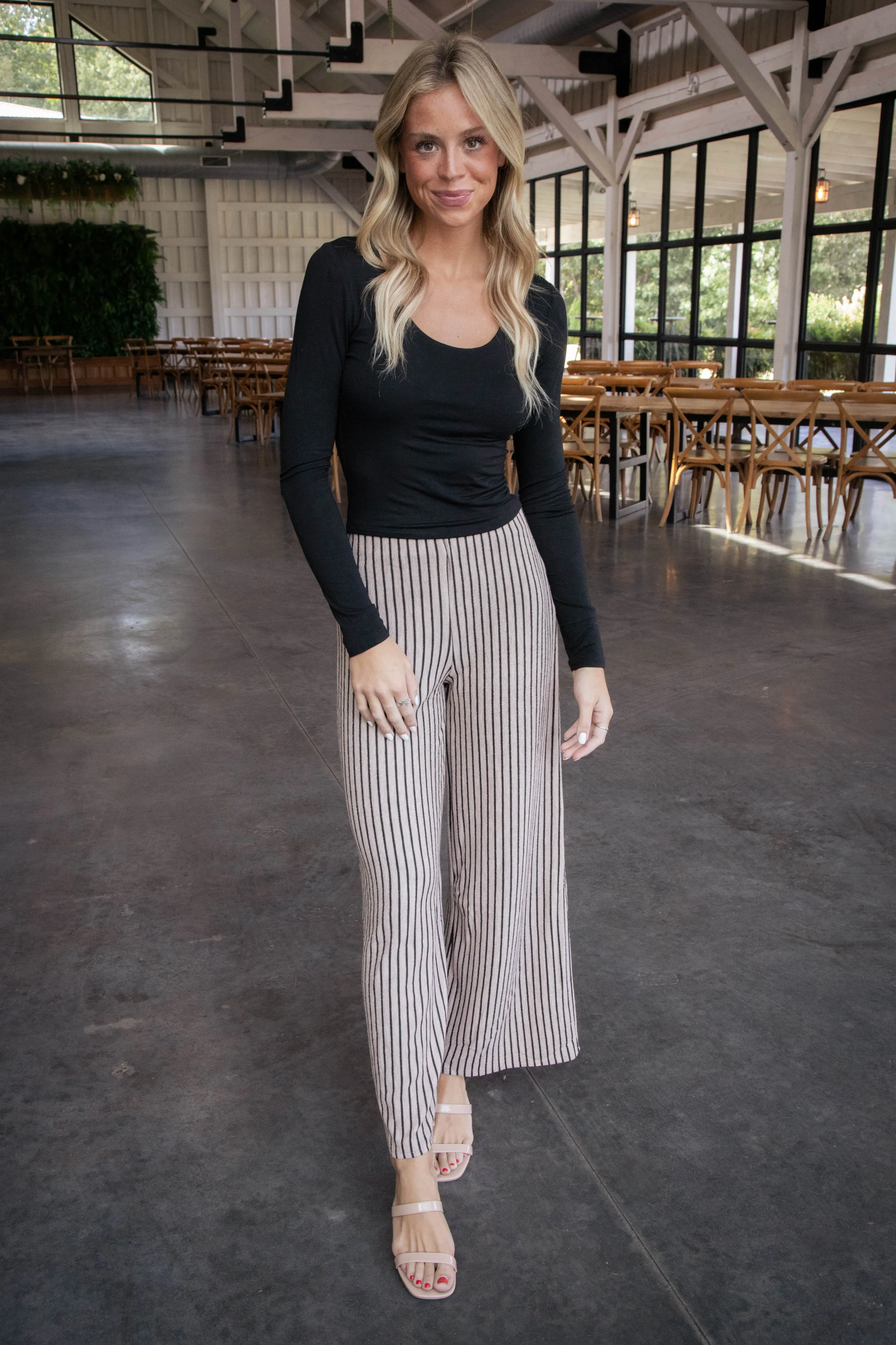 Alondra Striped Pants, Mocha sold by North & Main Clothing Company product image thumbnail 3