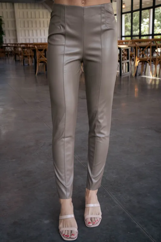 Amaris Faux Leather Leggings, Mink sold by North & Main Clothing Company