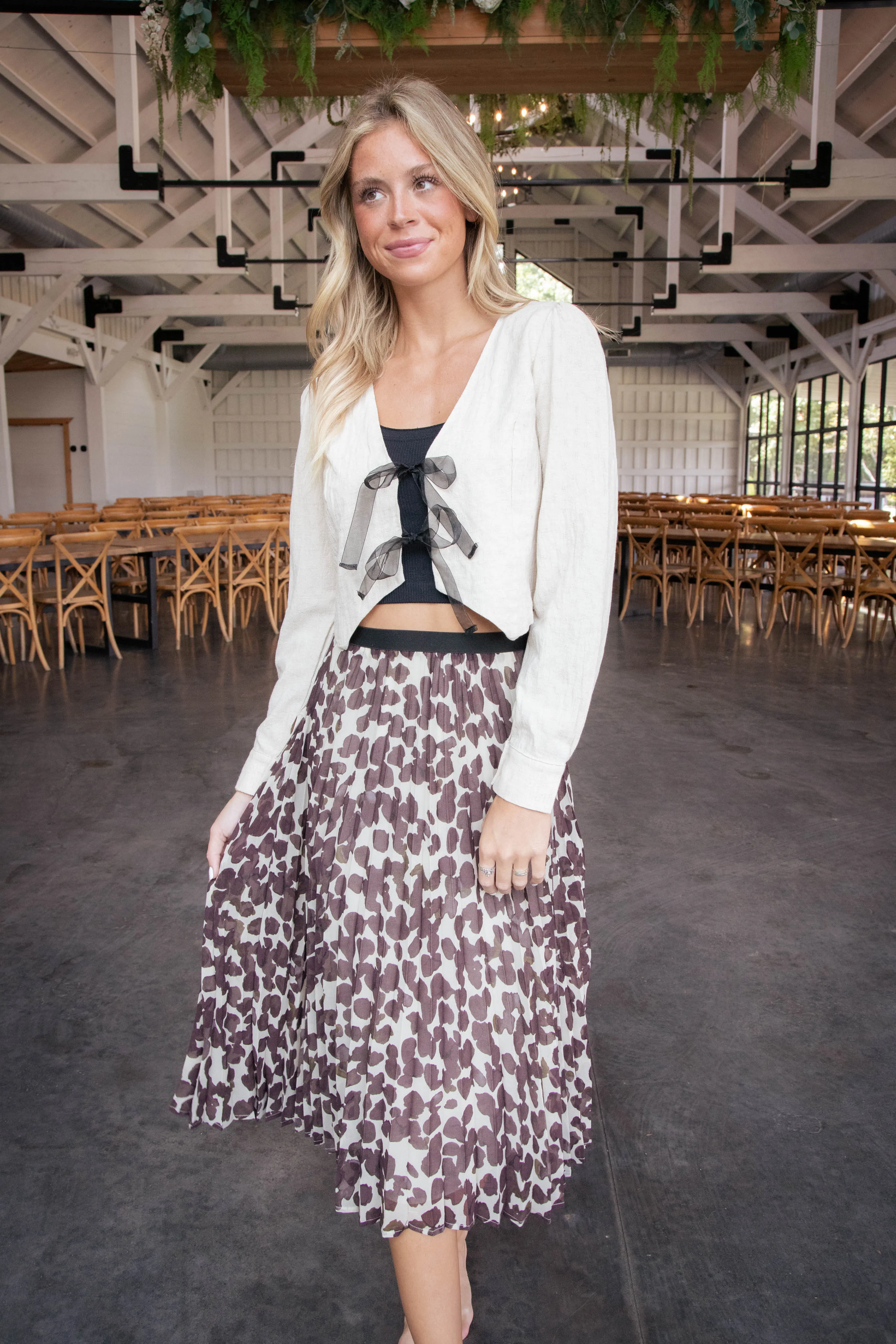 Antonella Front Tie Blouse, Natural sold by North & Main Clothing Company product image thumbnail 3