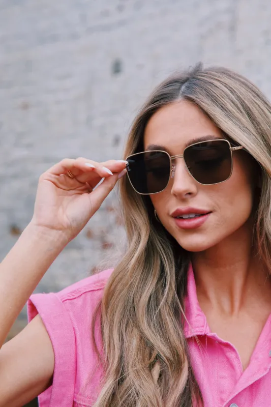 Rita Sunglasses, Gold/Brown | Otra made by Otra Eyewear
