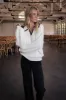 Mari Contrast Trim Sweater, Cream sold by North & Main Clothing Company