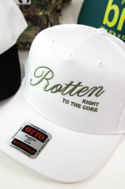 Rotten to the Core Trucker Hat, White | Friday+Saturday sold by North & Main Clothing Company