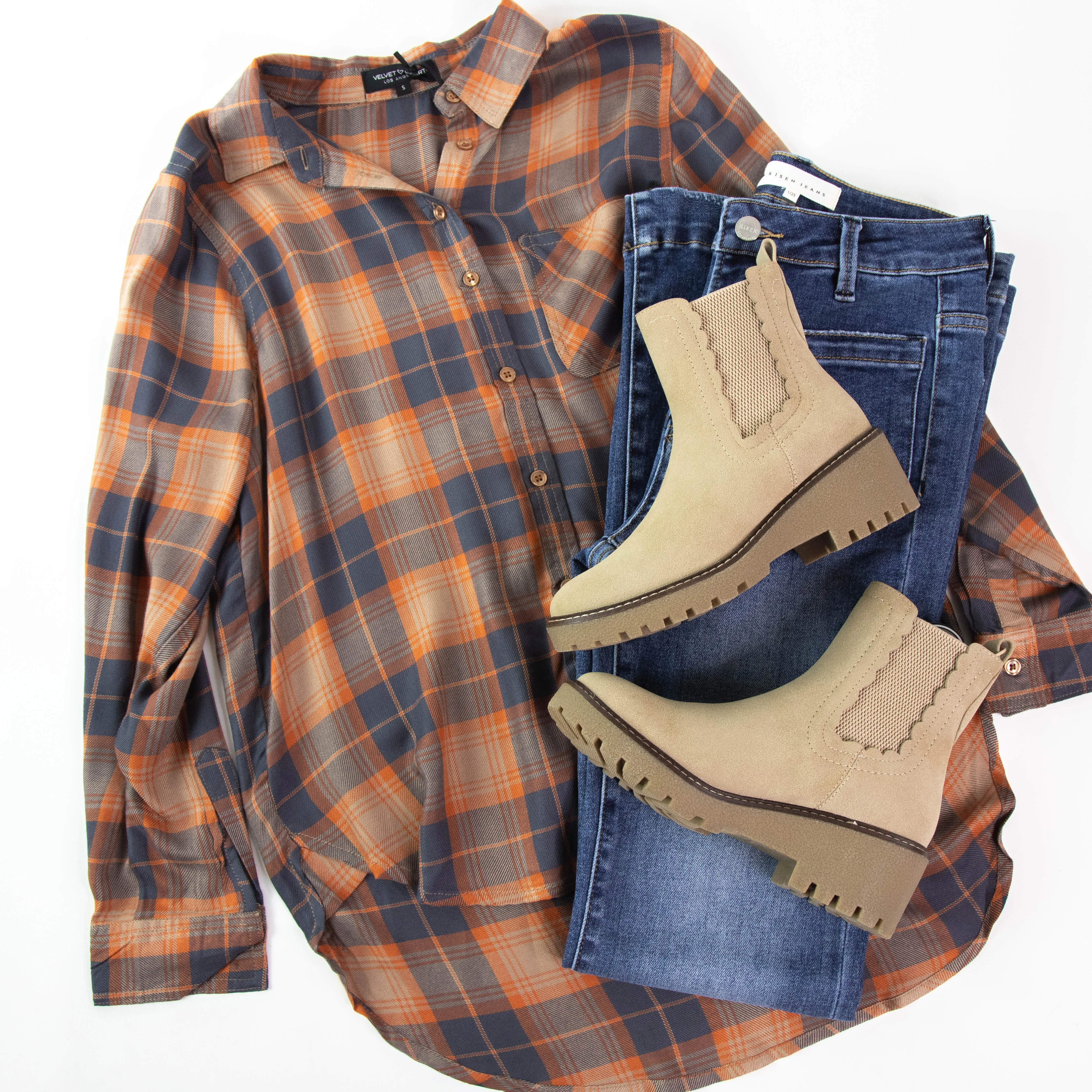 Bennett Plaid Shirt, Copper Grey | Velvet Heart sold by North & Main Clothing Company product image thumbnail 3