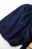 Elyse Denim Tie Neck Top, Dark Denim | Extended Sizes sold by North & Main Clothing Company