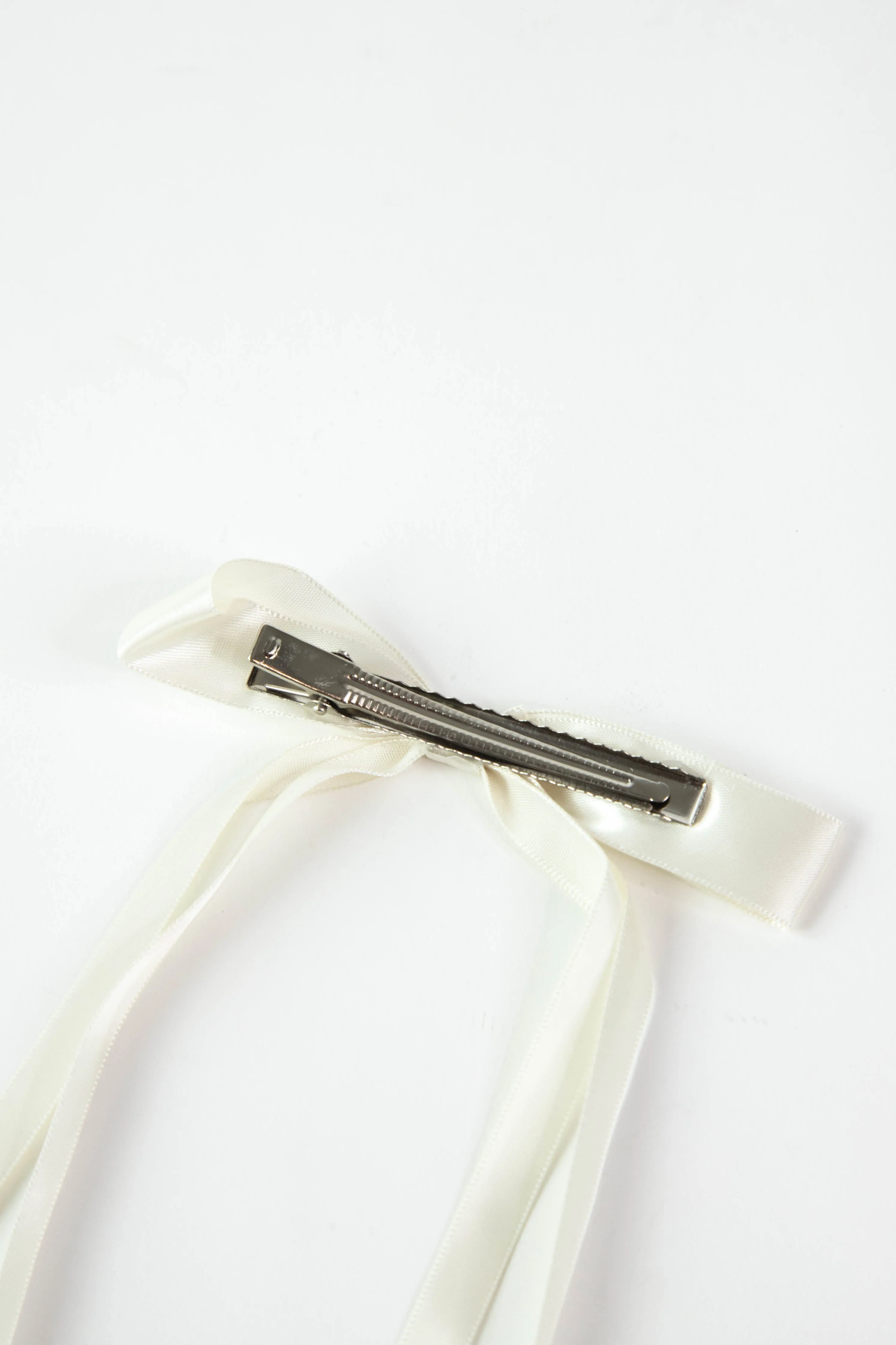 Vivi Long Bow Hair Clip, Off White sold by North & Main Clothing Company product image thumbnail 3