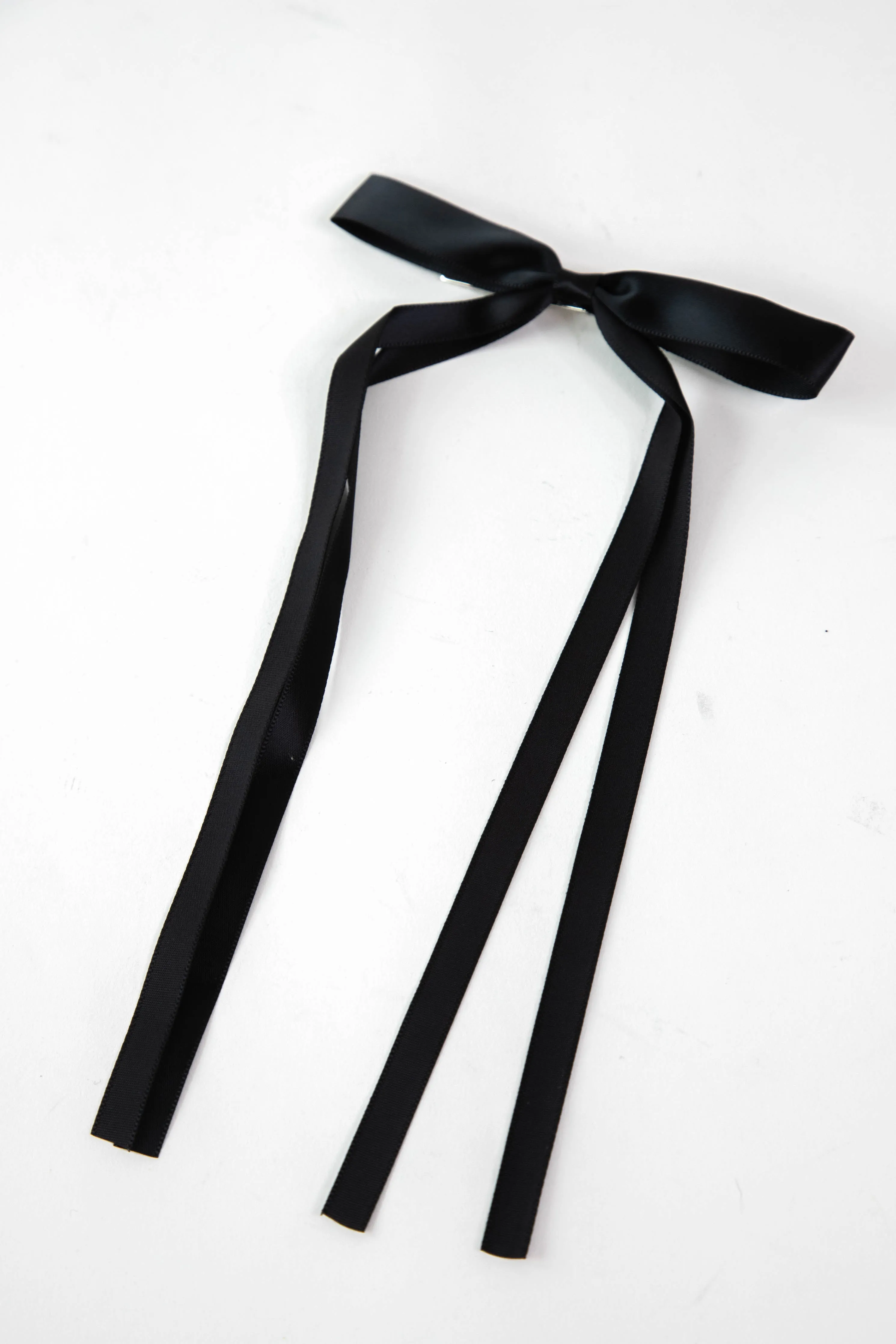 Vivi Long Bow Hair Clip, Black sold by North & Main Clothing Company