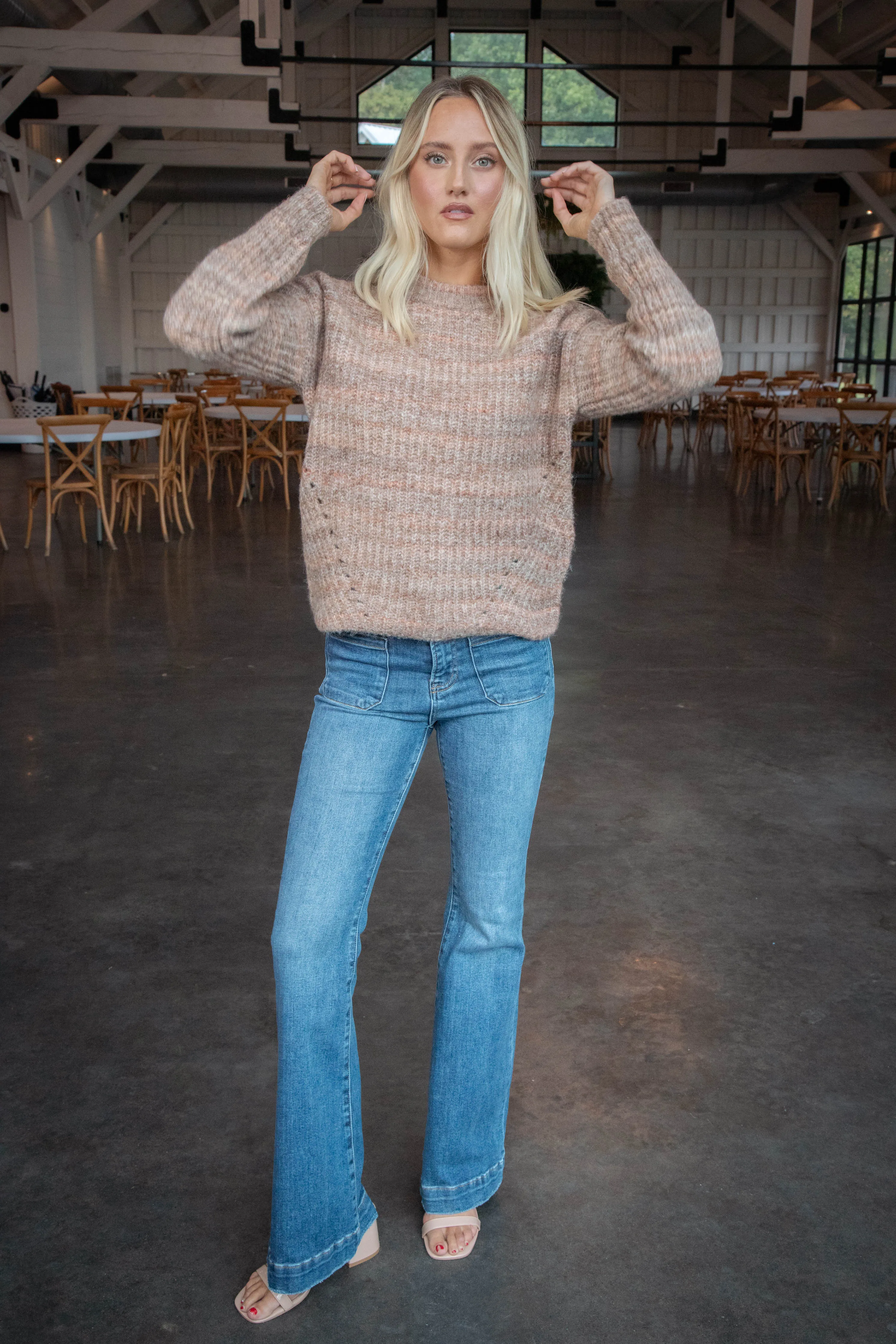 Syla Crew Neck Pullover Sweater, Soft Brown | RD Style sold by North & Main Clothing Company product image thumbnail 4