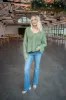 Ria Cable Knit V-Neck Sweater, Olive sold by North & Main Clothing Company