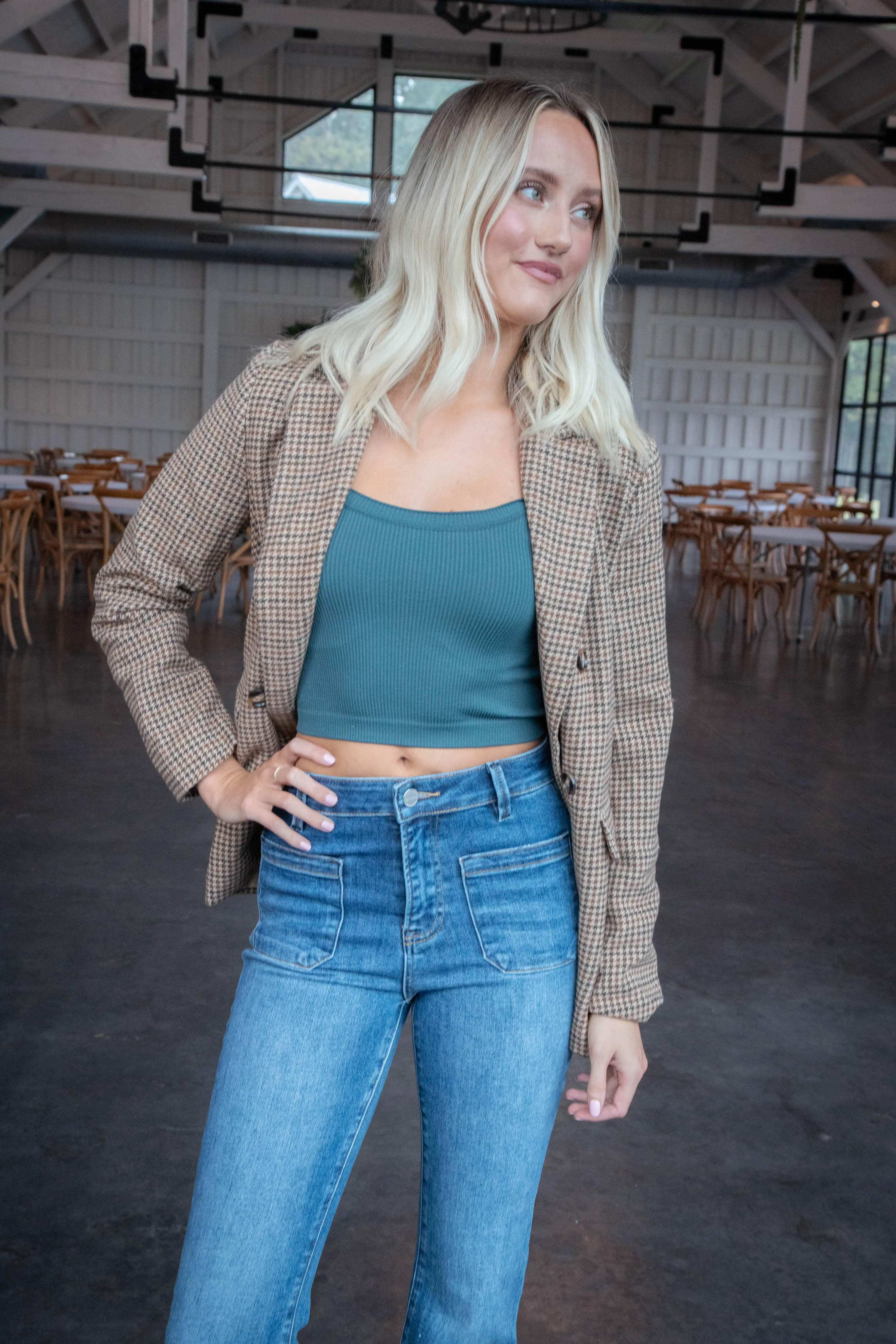 Nicola Houndstooth Blazer, Taupe Multi | Sadie & Sage sold by North & Main Clothing Company product image thumbnail 5