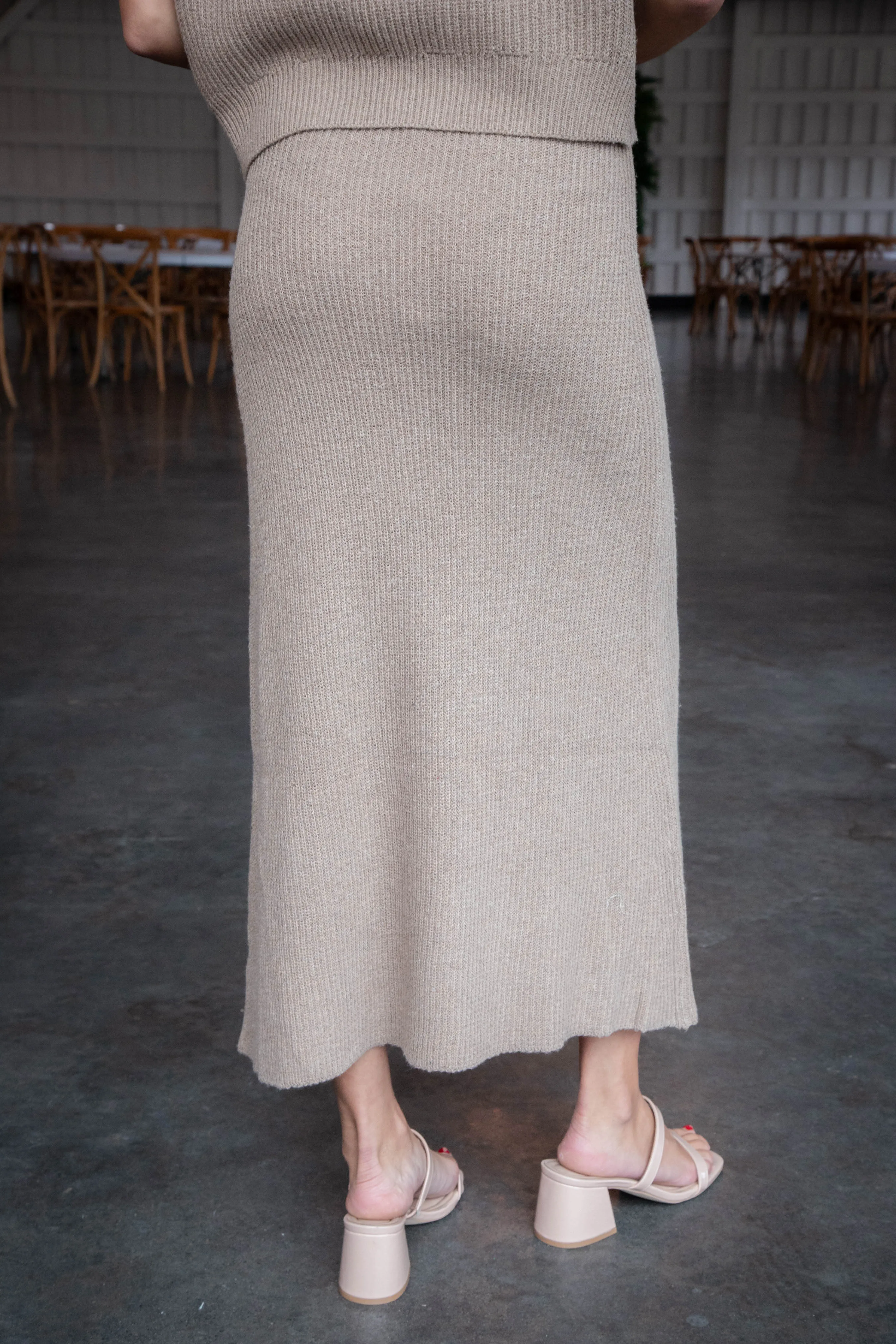 Crosby Sweater Midi Skirt, Dark Taupe | Sadie & Sage sold by North & Main Clothing Company product image thumbnail 3
