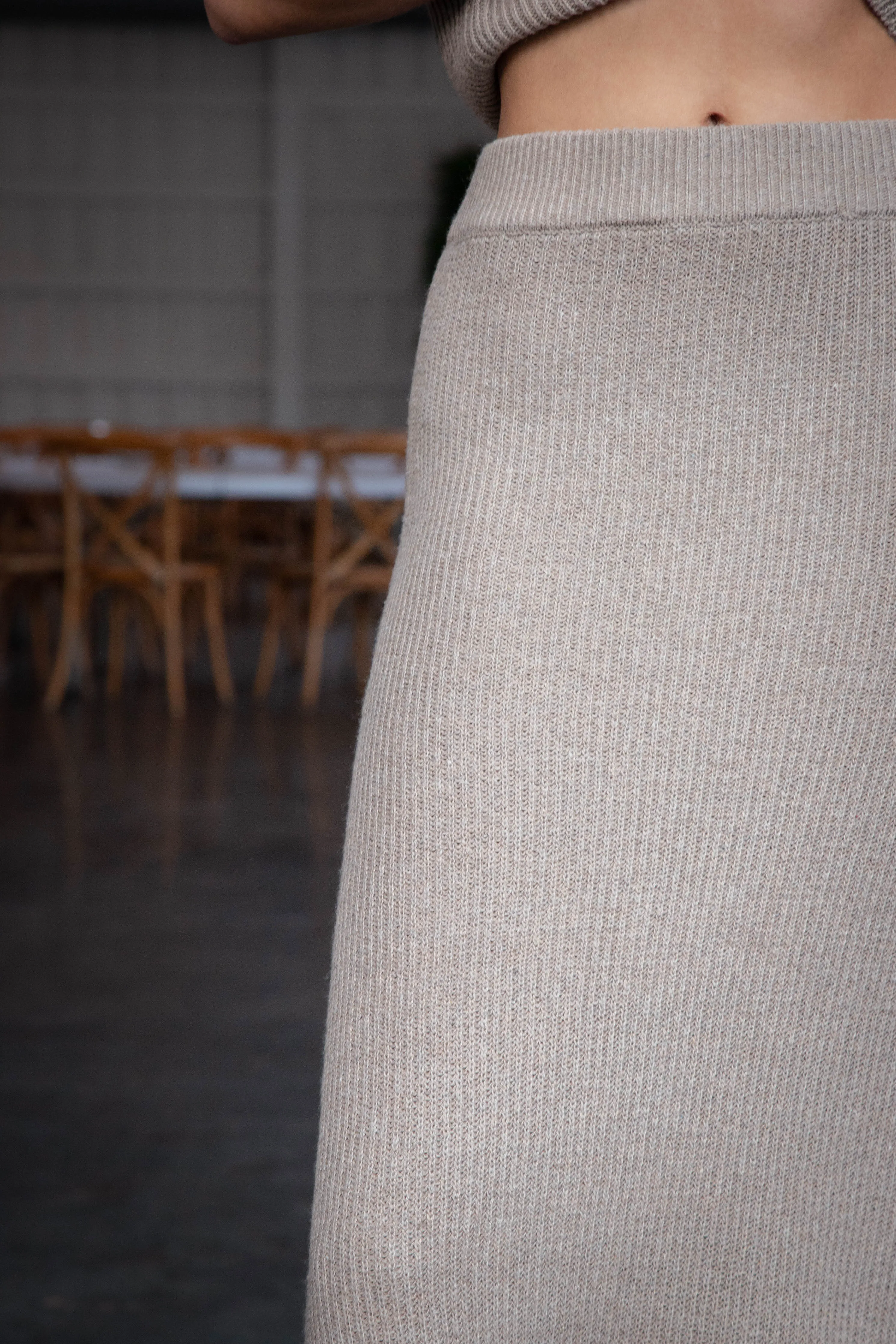 Crosby Sweater Midi Skirt, Dark Taupe | Sadie & Sage sold by North & Main Clothing Company product image thumbnail 2